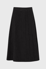 Black Paneled Denim Skirt