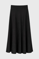 Black Paneled Wool Feel Maxi Skirt