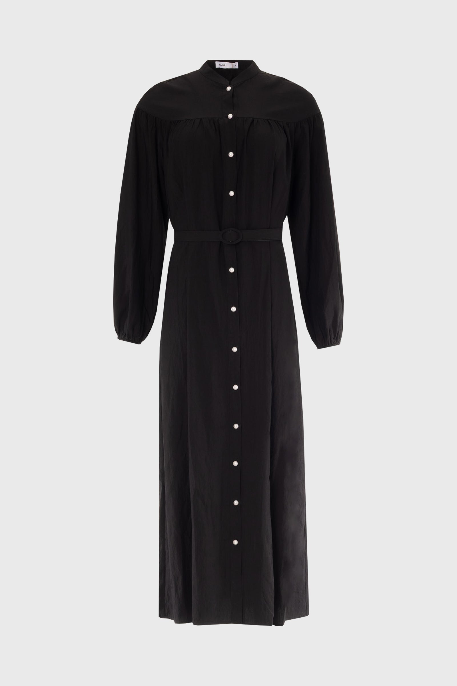 Black Pearl Button Maxi Dress  BLANK
