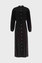 Black Pearl Button Maxi Dress