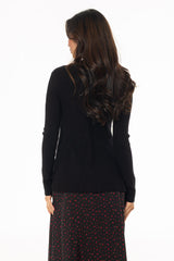 Black Peplum Knit Cardigan