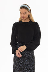 Black Peter Pan Collar Blouse