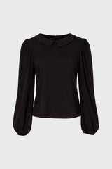 Black Peter Pan Collar Blouse