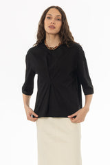 Black Pinched T-Shirt