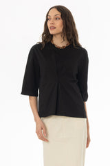 Black Pinched T-Shirt