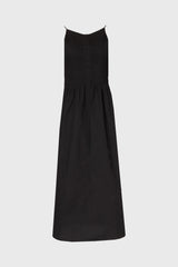 Black Pintuck Cotton Maxi Jumper