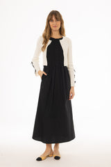 Black Pintuck Cotton Maxi Jumper