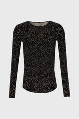 Black Polka Dot Printed T-Shirt