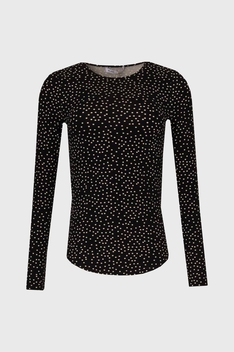 Black Polka Dot Printed T-Shirt – BLANK