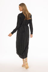 Black Printed Shirt Maxi Dress