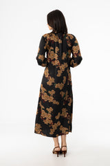 Black Multi Floral Printed Maxi Dress