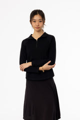 Black Quarter Zip Top