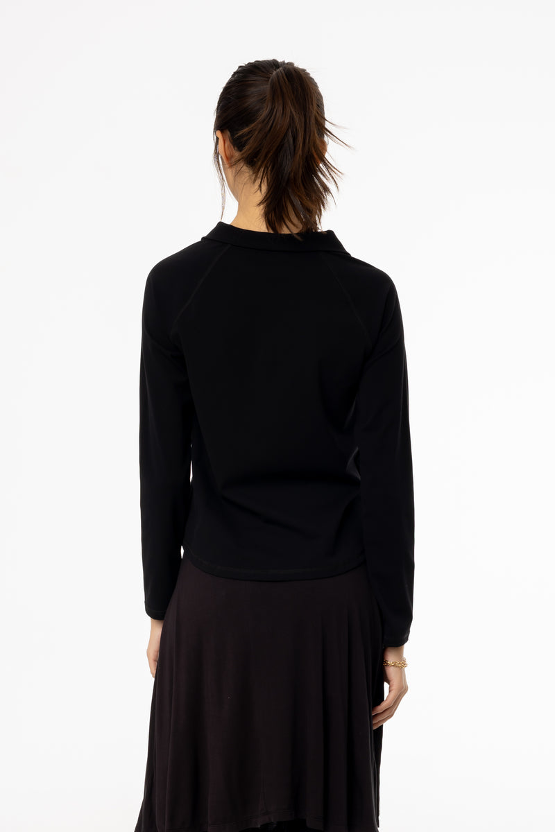 Black Quarter Zip Top