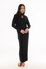 Black Raglan Sleeve Maxi Dress