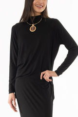 Black Raglan Sleeve Maxi Dress