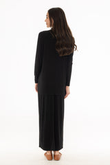 Black Raglan Sleeve Maxi Dress