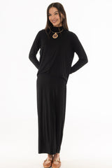 Black Raglan Sleeve Maxi Dress