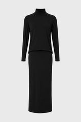 Black Raglan Sleeve Maxi Dress