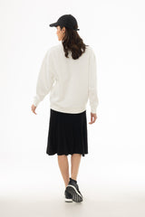 Black Ribbed Basic Flare Skirt