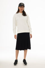 Black Ribbed Basic Flare Skirt