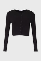 Black Ribbed Cardigan