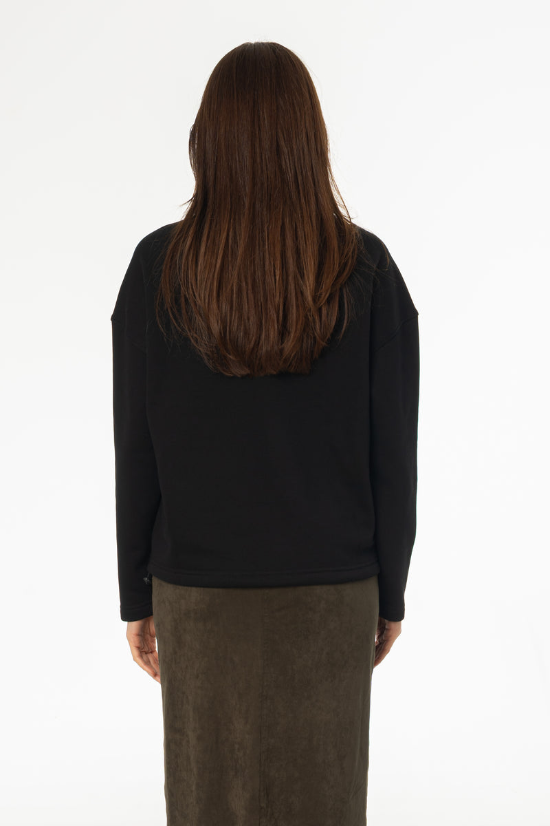 Black Quarter Zip Sweater