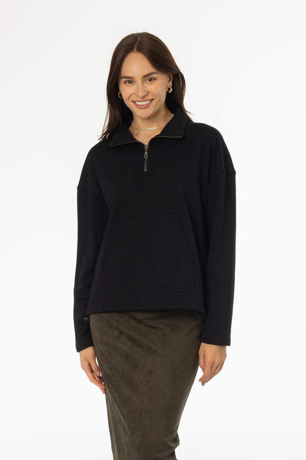 Black Quarter Zip Sweater