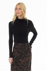 Black Cowl Neck Knit Sweater