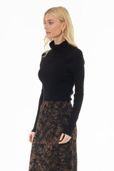 Black Cowl Neck Knit Sweater