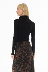 Black Cowl Neck Knit Sweater