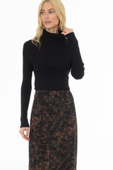 Black Cowl Neck Knit Sweater