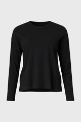 Black Ribbed Dolman Sleeve T-Shirt