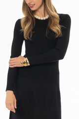 Black Ribbed Knit Maxi Dress
