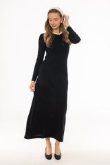Black Ribbed Knit Maxi Dress