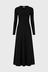 Black Ribbed Knit Maxi Dress