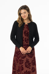 Black Ribbed Sleeve Cardigan