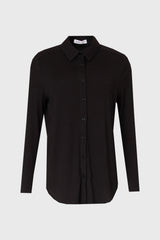 Black Ribbed Textured Shirt