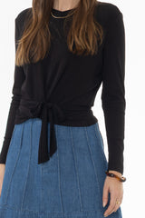 Black Ribbed Tie T-Shirt