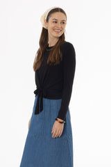 Black Ribbed Tie T-Shirt
