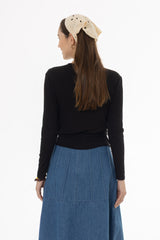 Black Ribbed Tie T-Shirt