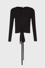 Black Ribbed Tie T-Shirt