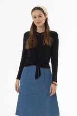 Black Ribbed Tie T-Shirt