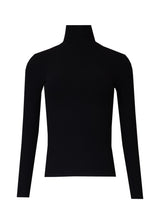 Black Ribbed Turtleneck Top