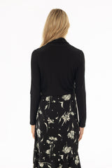 Black Round Neck Tie Top