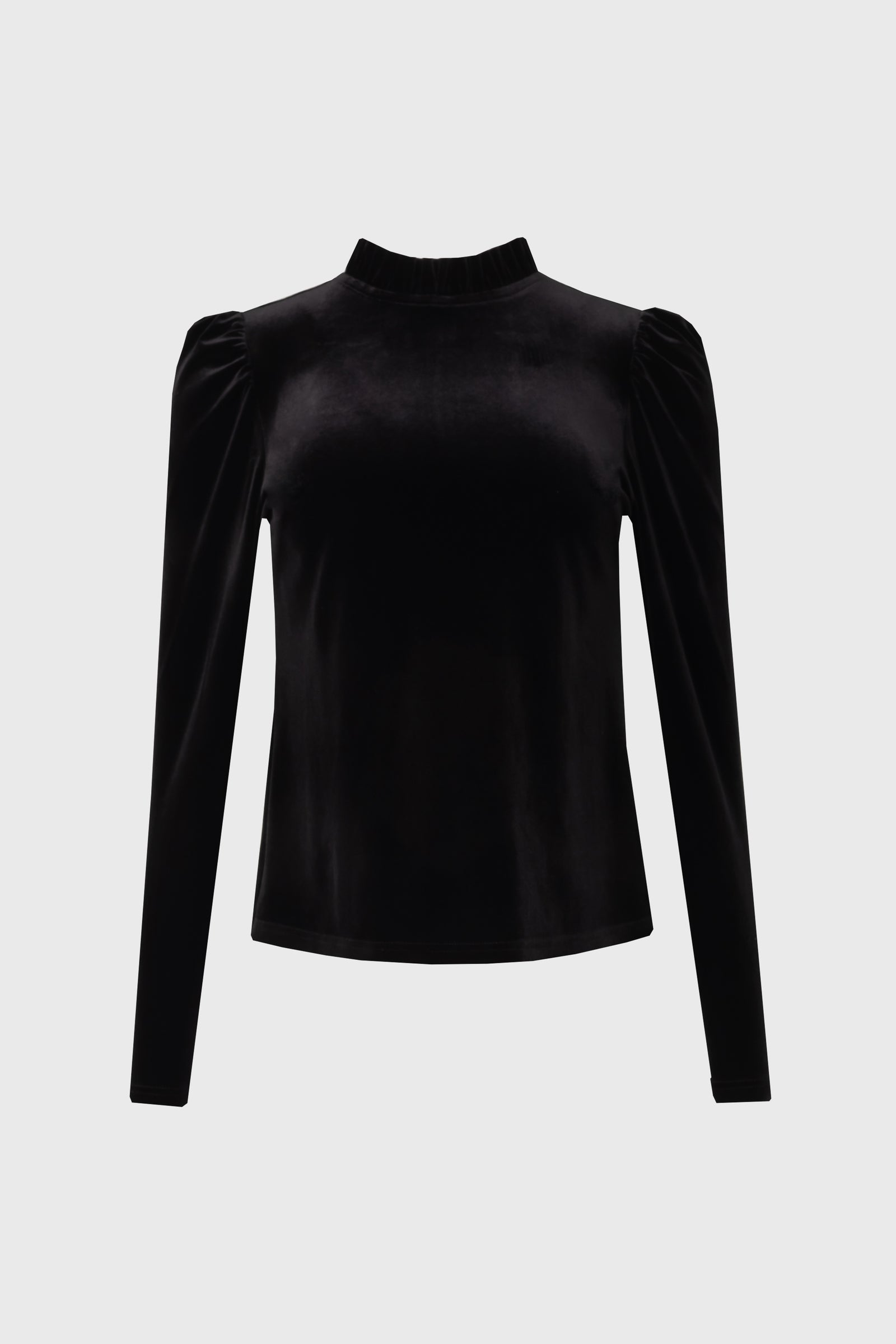 Black Ruffle Collar Velvet Top – BLANK