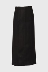 Black Scalloped Edge Maxi Skirt