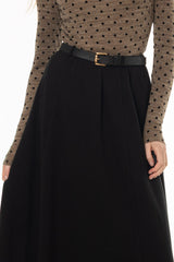 Black Seam Detail Flowy Maxi Skirt