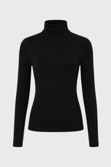 Black Seamless Turtleneck Top