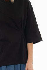 Black Side Cinched T-Shirt