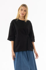 Black Side Cinched T-Shirt